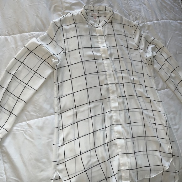White and Black Checkered Dress Shirt - Picture 2 of 2